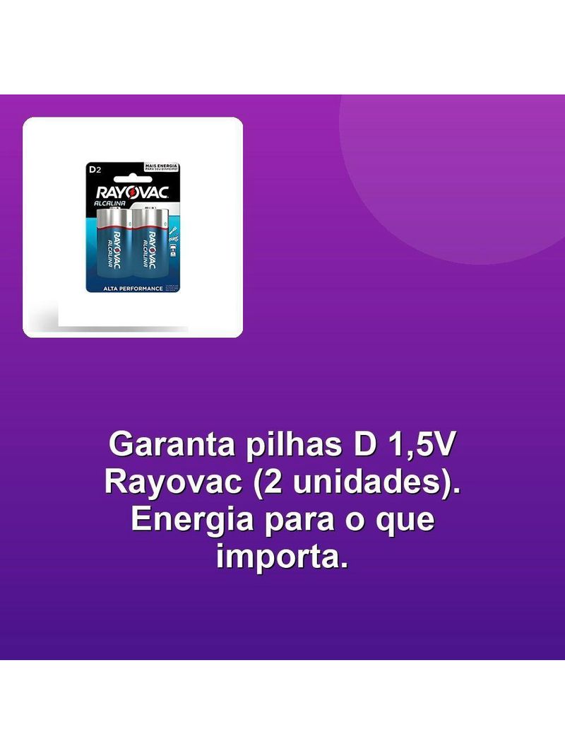 Pilha Alcalina D 1,5v Com2 Unidades