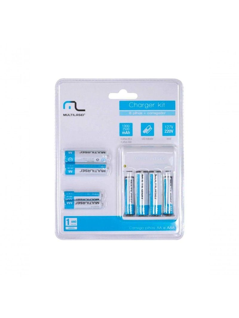 Carregador De Pilhas 4aa-2500mah 4aaa-1000mah Bivolt