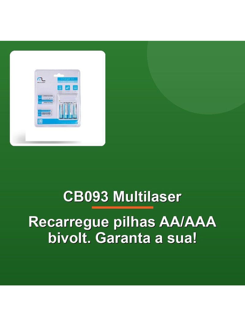 Carregador De Pilhas 4aa-2500mah 4aaa-1000mah Bivolt