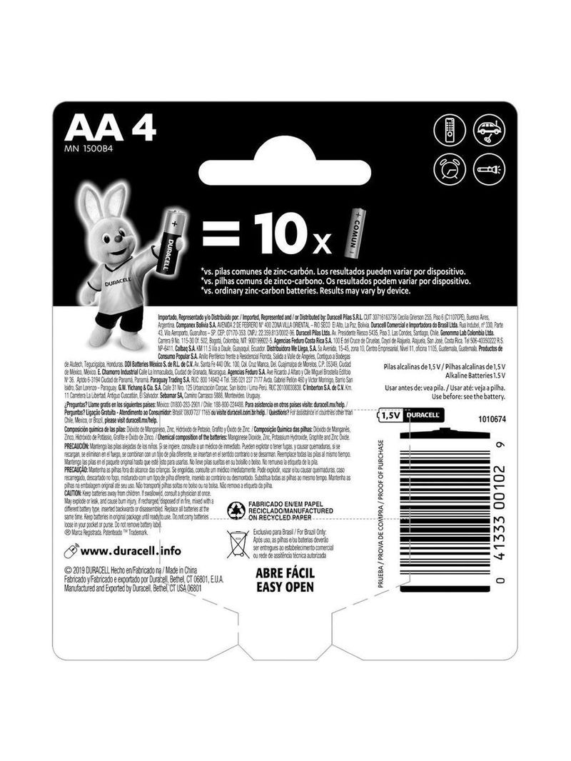 Pilha Alcalina Aa Mn1500 × 4