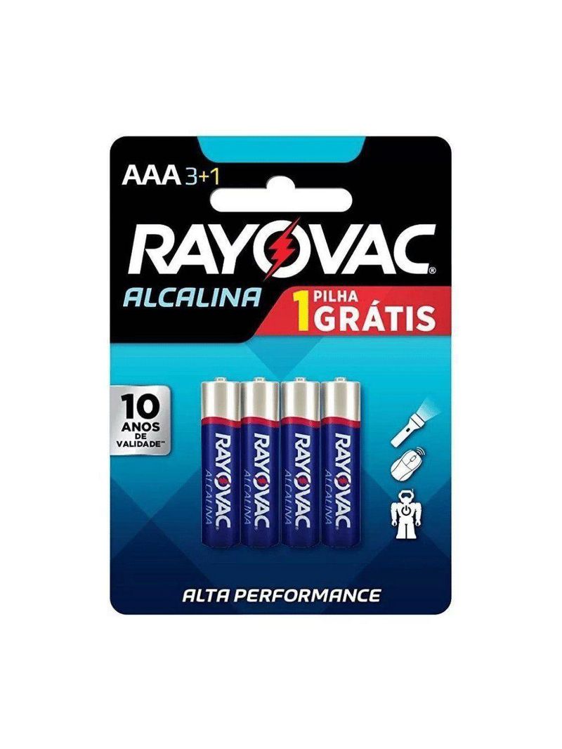 Pilha Alcalina Rayovac Lr03 Aaa C-04 Leve4 Pague3