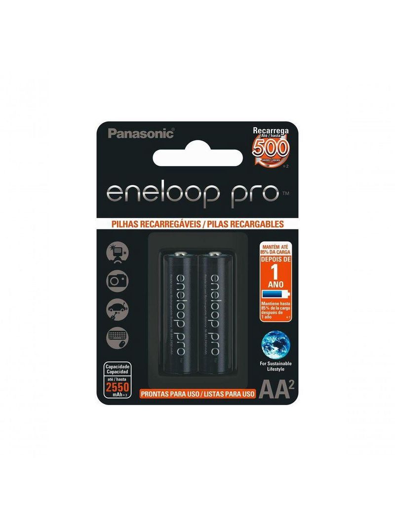 Pilha Recarregável Eneloop Pro Aa 2550mah Blister Com2