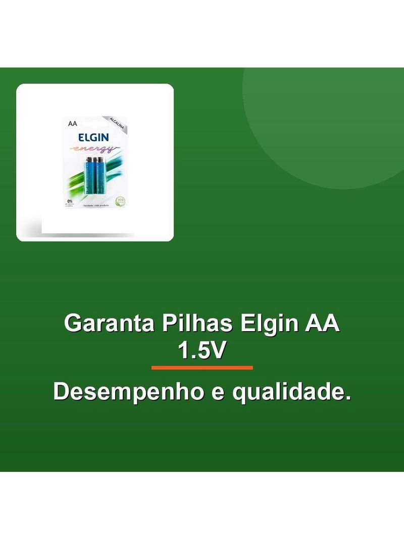 Pilha Alcalina Elgin Aa 1,5v C-2 Unid