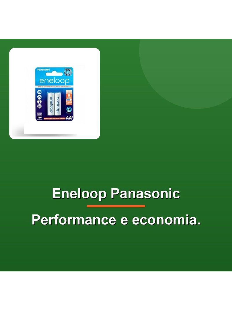 Pilha Recarregável Aa 12v 2000mah Eneloop Panasonic Car -2