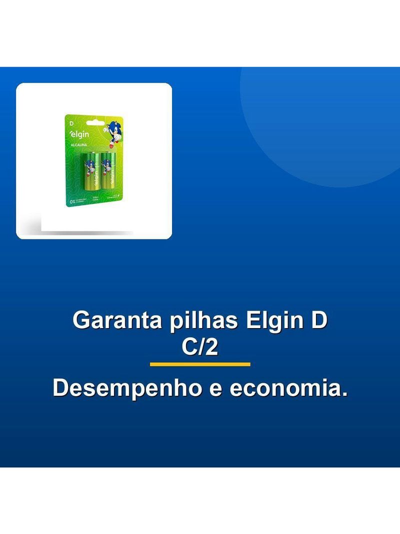 Pilha Alcalina Elgin D C-2