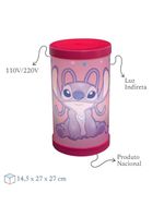 Luminária Abajur Angel Stitch Disney Luz Difusa 110-220V Oficial Rosa