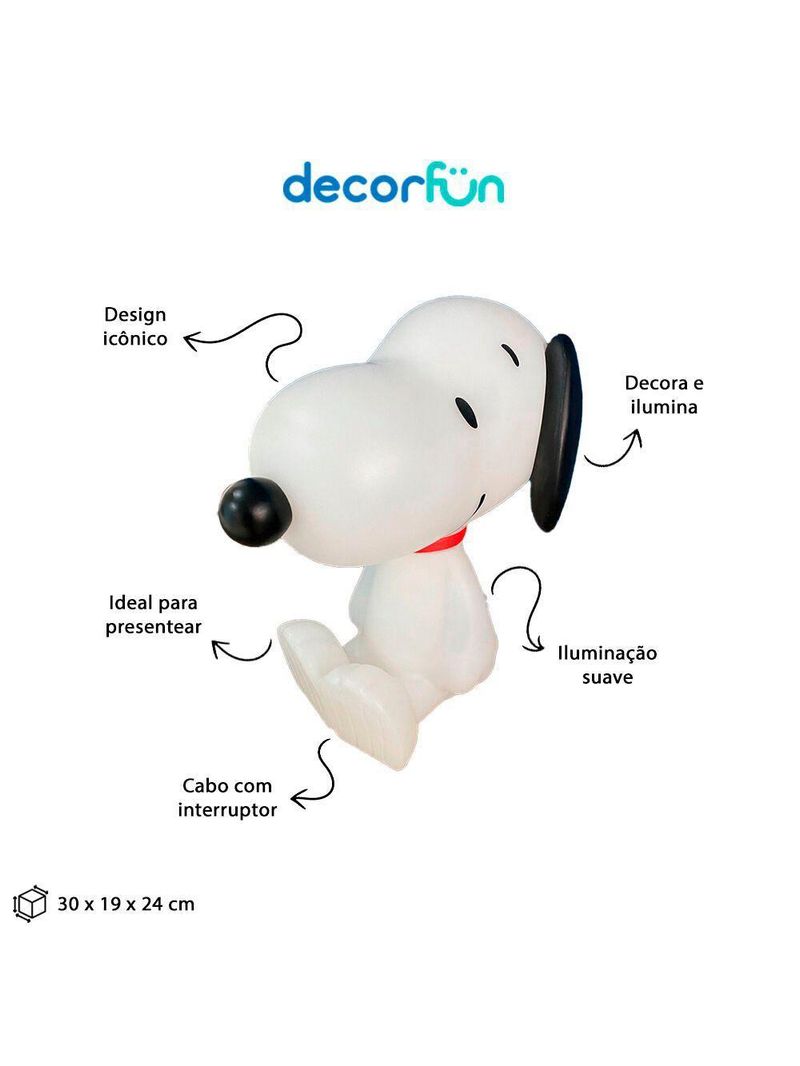 Luminária 3d Snoopy Peanuts Bivolt