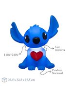 Luminária 3d Stitch Com Coração Disney Oficial Decoração Criativa
