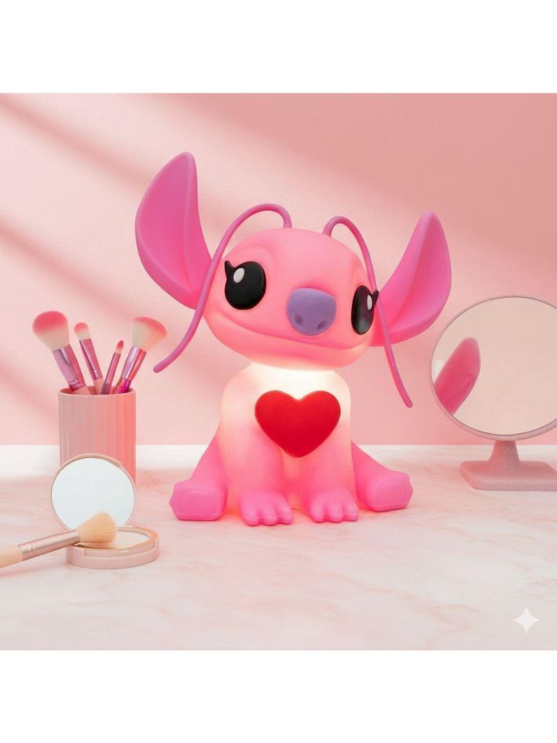 Luminária 3d Angel Stitch Com Coração Disney Decoração Criativa