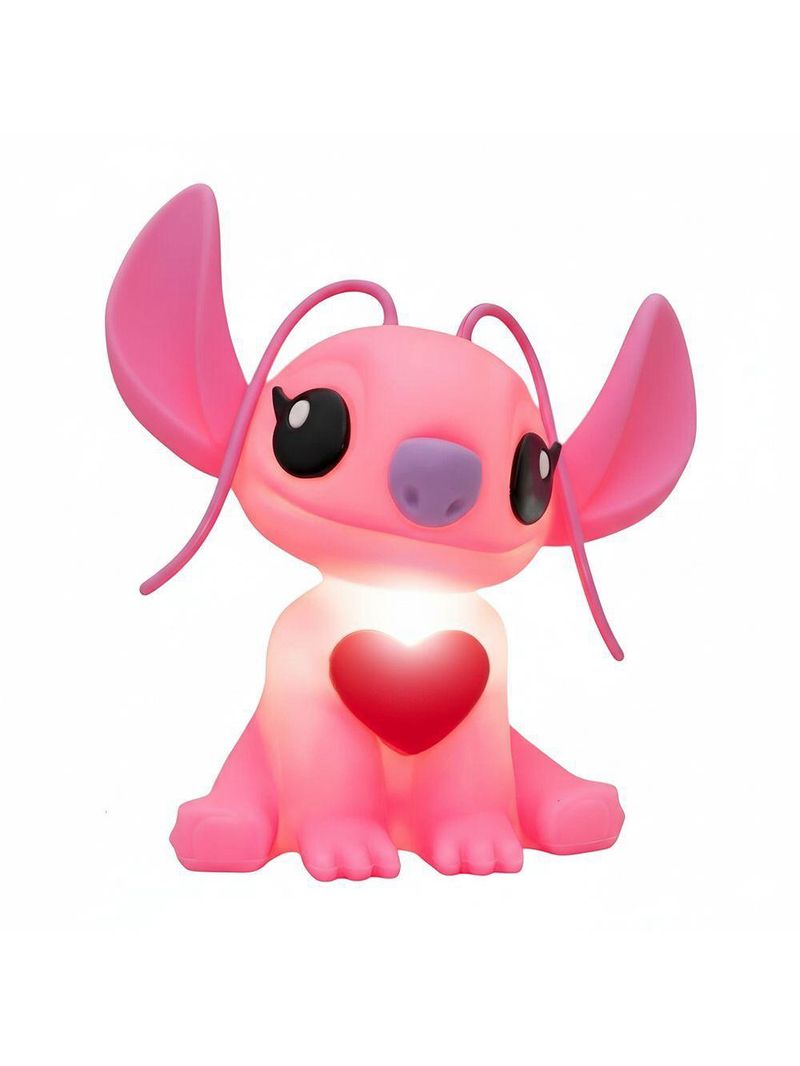 Luminária 3d Angel Stitch Com Coração Disney Decoração Criativa