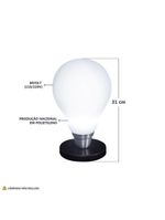 Luminária Lâmpada 3d De Mesa Branca Com Base Bivolt