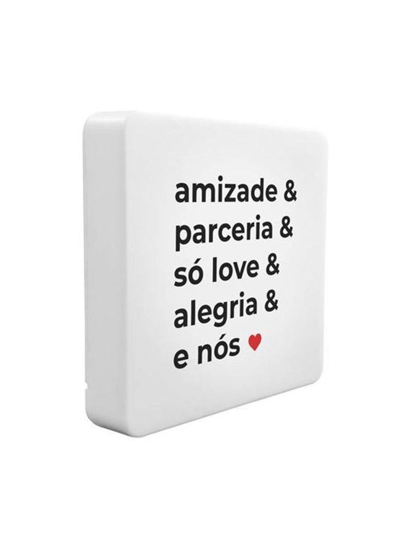 Luminária Box Slim Amizade E Parceria Usb