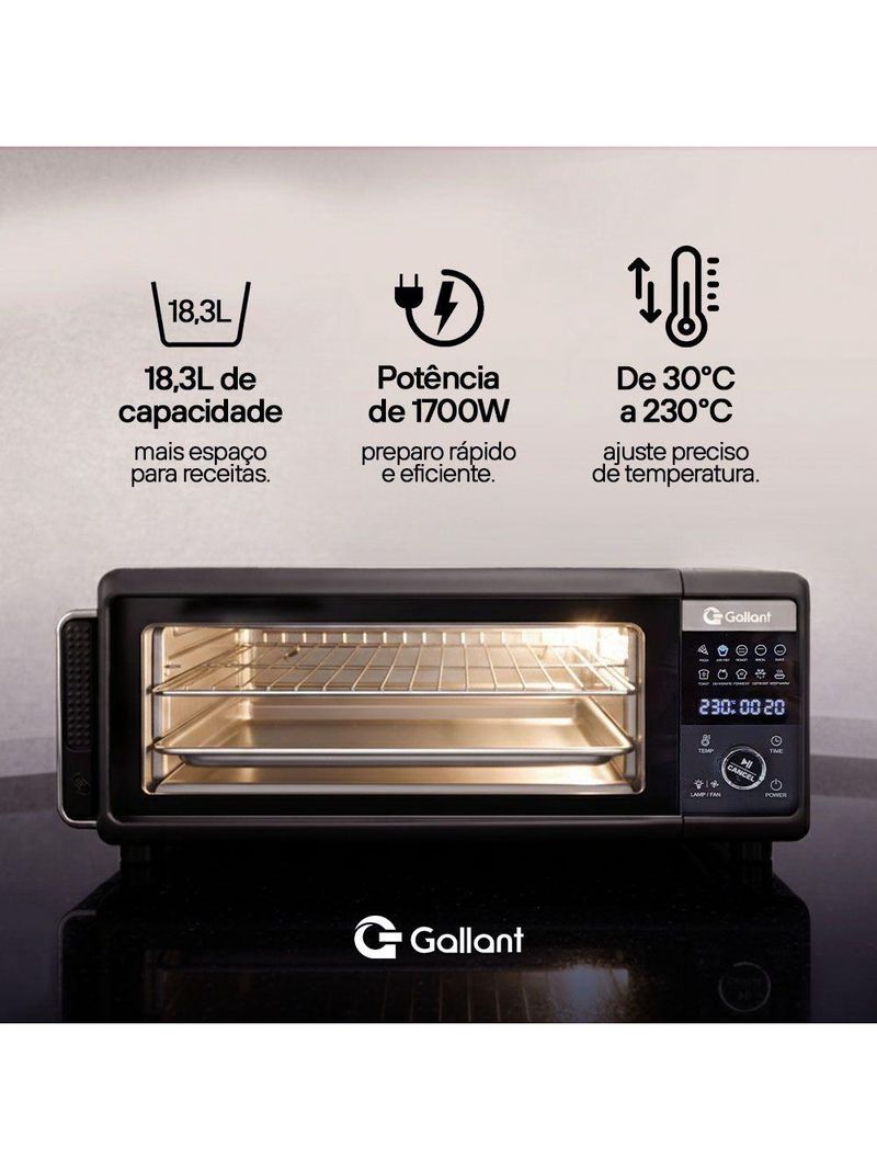 Air Fryer Forno Pizza MultiOven 18,3L Gallant GFE18 127V