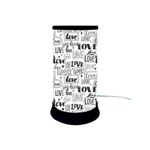 Luminária De Mesa Hug Love Black And White