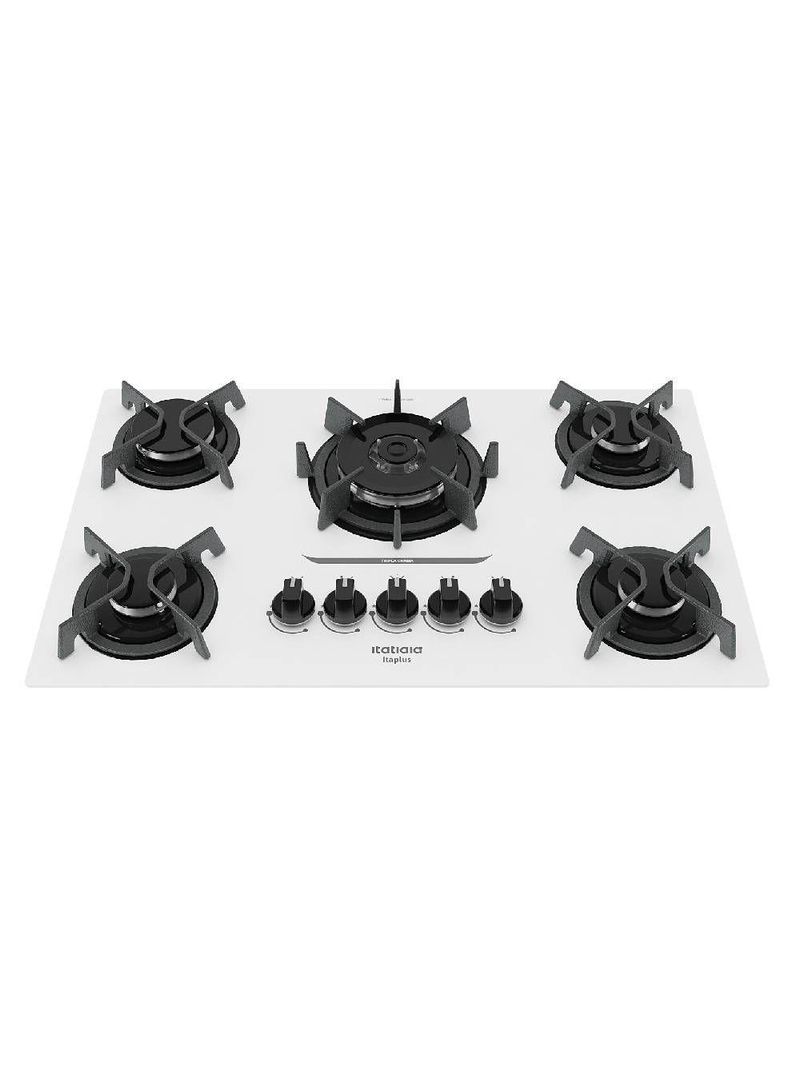 Cooktop Itatiaia Itaplus 5 Bocas Vidro Branco Tripla Chama Bivolt (3700000495)