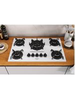 Cooktop Itatiaia Itaplus 5 Bocas Vidro Branco Tripla Chama Bivolt (3700000495)