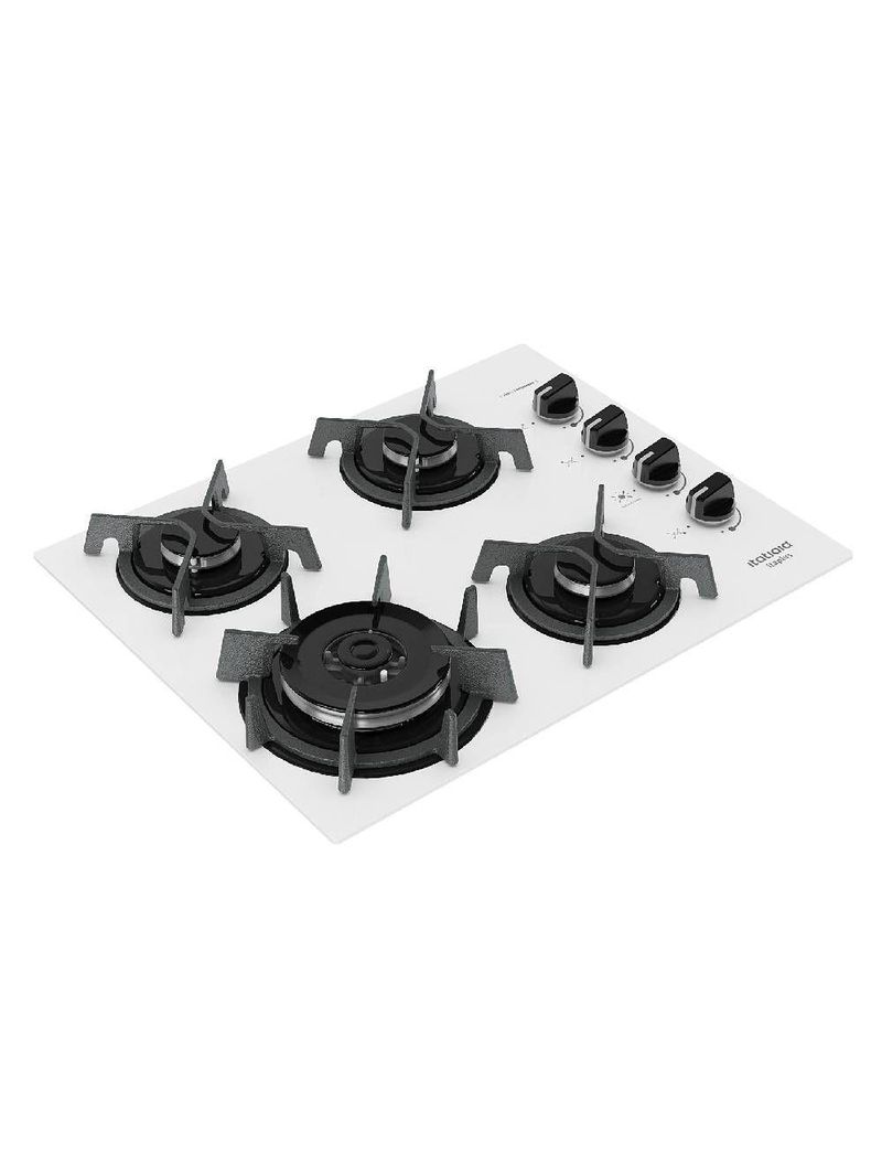 Cooktop Itatiaia Itaplus 4 Bocas Vidro Branco Tripla Chama Bivolt (3700000493)