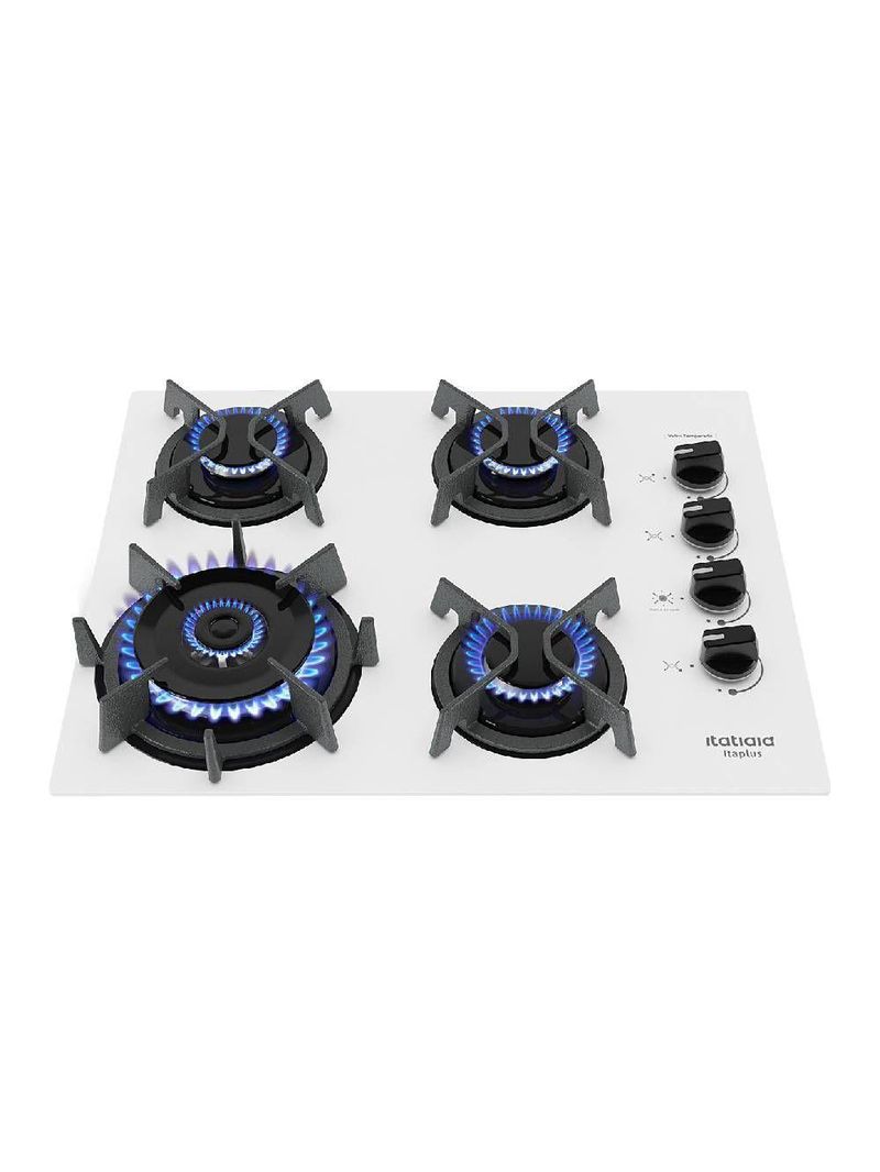Cooktop Itatiaia Itaplus 4 Bocas Vidro Branco Tripla Chama Bivolt (3700000493)