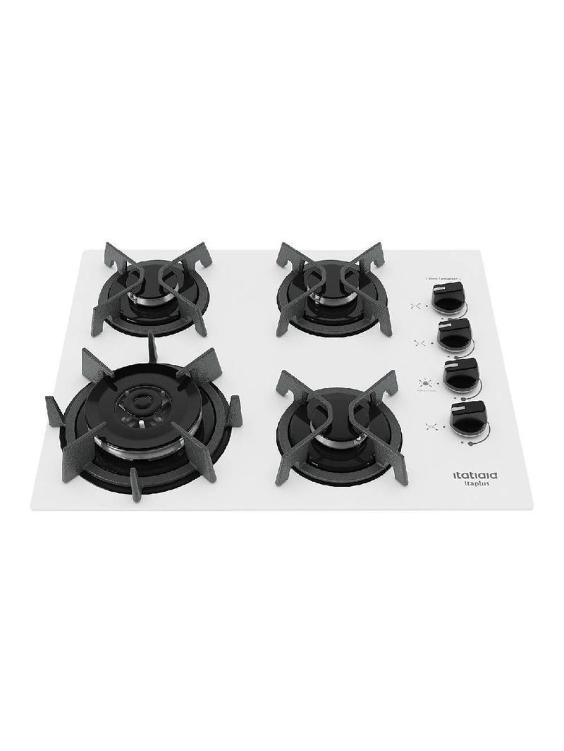 Cooktop Itatiaia Itaplus 4 Bocas Vidro Branco Tripla Chama Bivolt (3700000493)