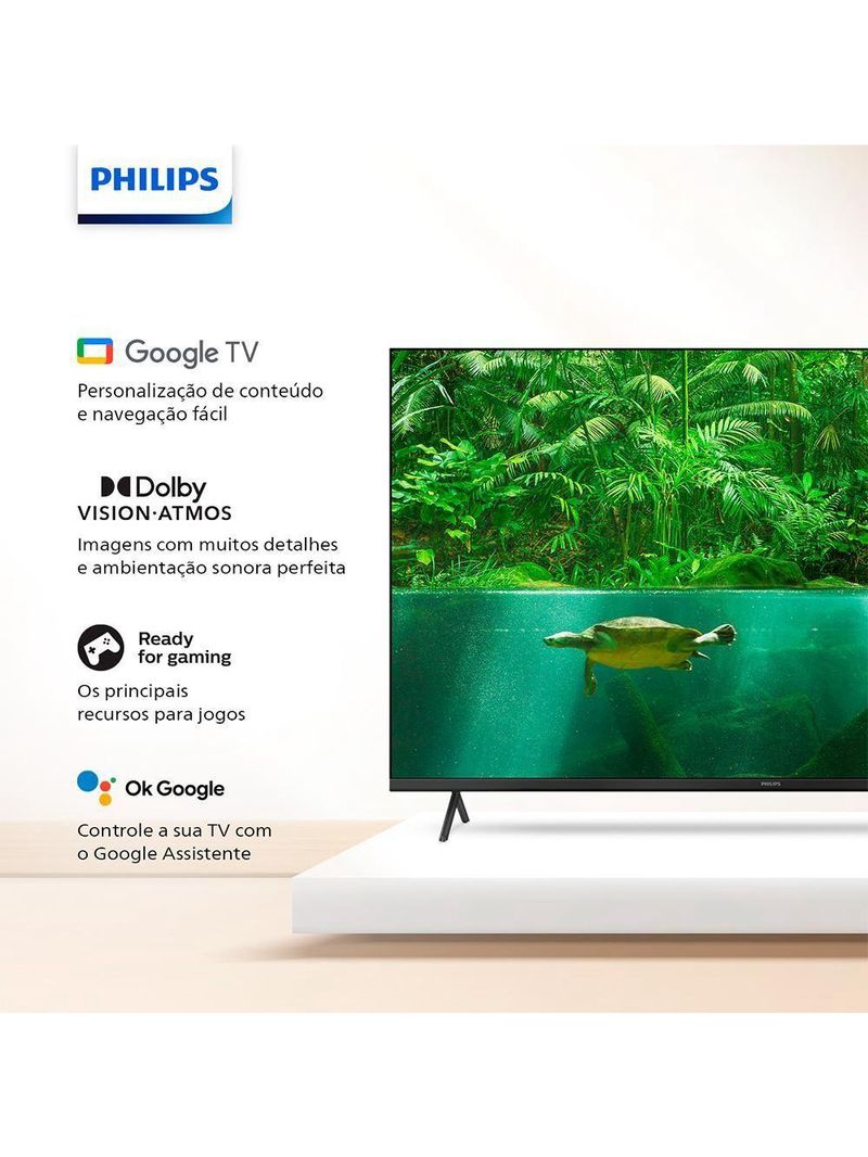 Smart Tv Philips Led 55" 4k Uhd Pug7408/78 Tv, Wi-fi E Bluetooth Integrados