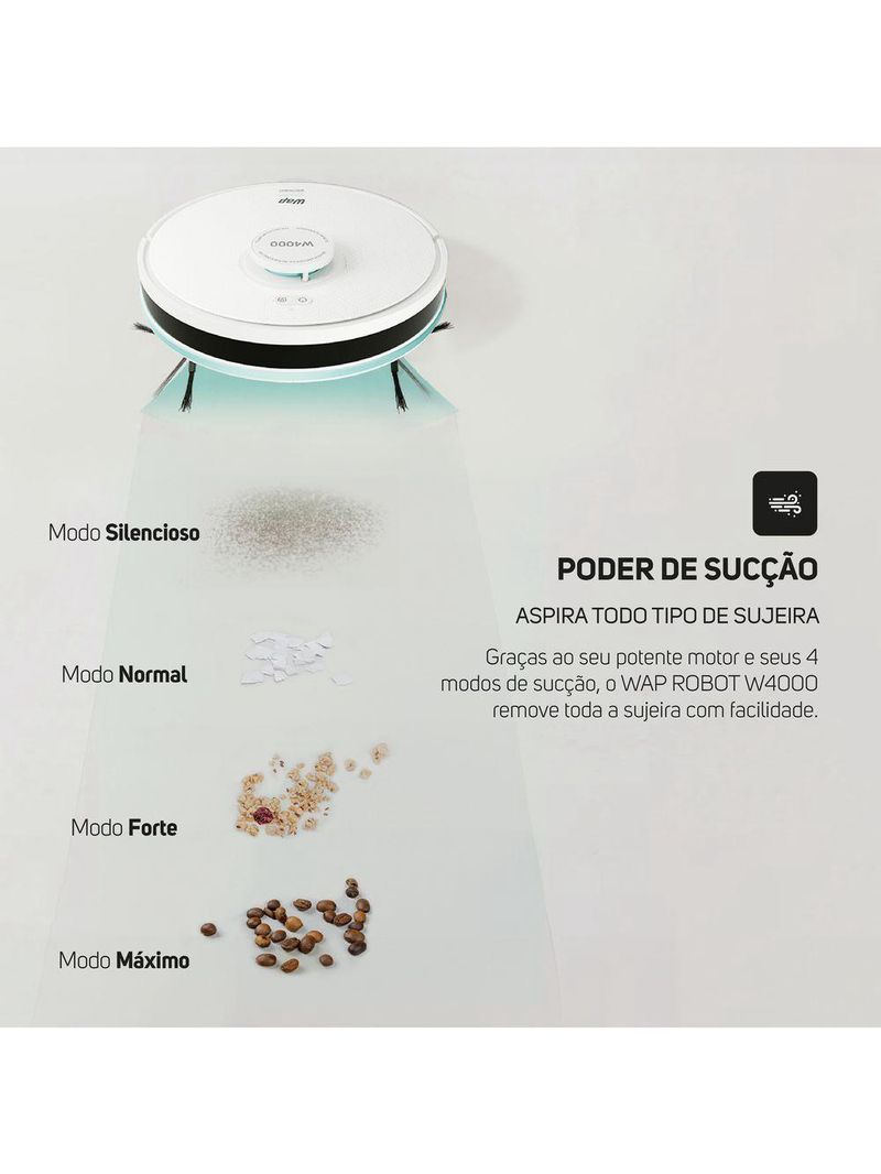 Aspirador De Pó Robo Wap Robot W4000 3 Em 1 Smart 220V
