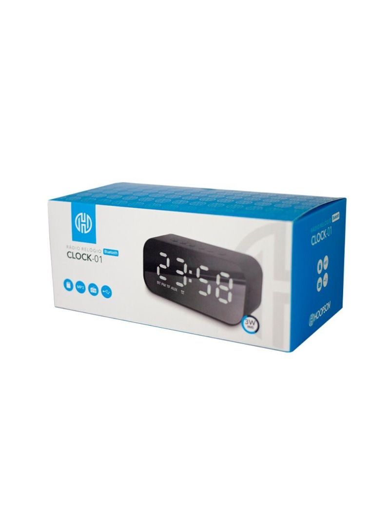 Rádio relógio bluetooth hoopson clock-01