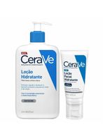 Cerave kit - loção hidratante corporal + hidratante facial para peles normais a secas