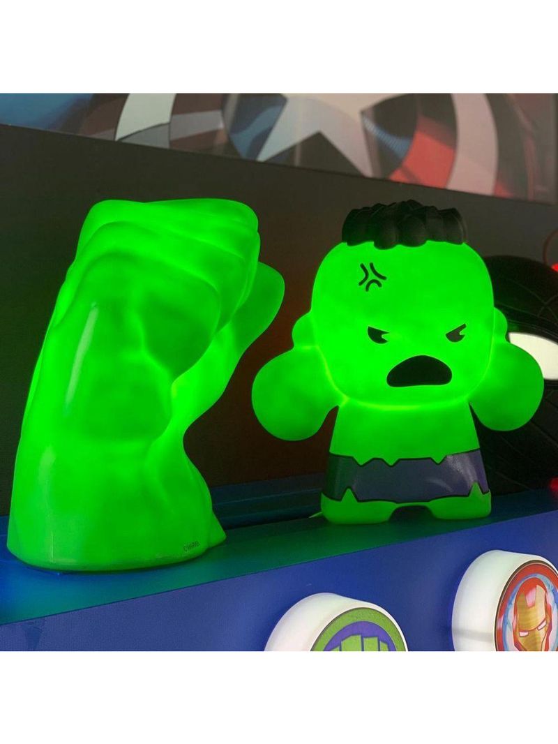 Luminária De Mesa 3d Hulk Kawai Marvel
