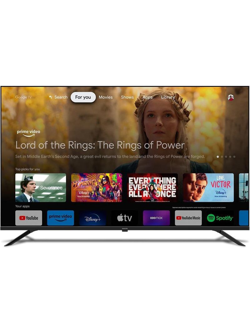 Smart tv 75" 4k philips 75pug7019/78 google tv dolby audio pixel precise preta