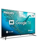Smart tv 75" 4k philips 75pug7019/78 google tv dolby audio pixel precise preta