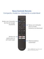 Smart tv 75" 4k philips 75pug7019/78 google tv dolby audio pixel precise preta