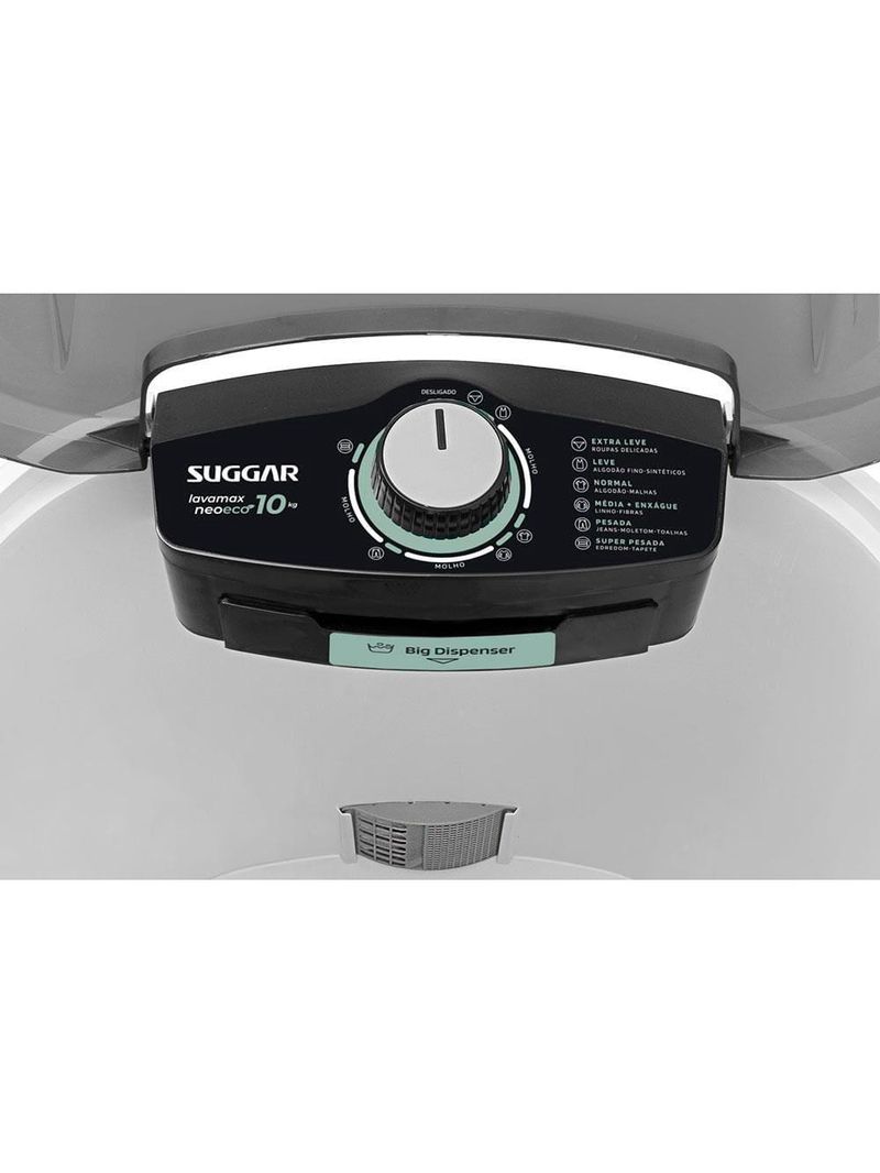 Tanquinho de roupas 10kg suggar neo eco le1011/1012br com 6 programas de lavagem – branca