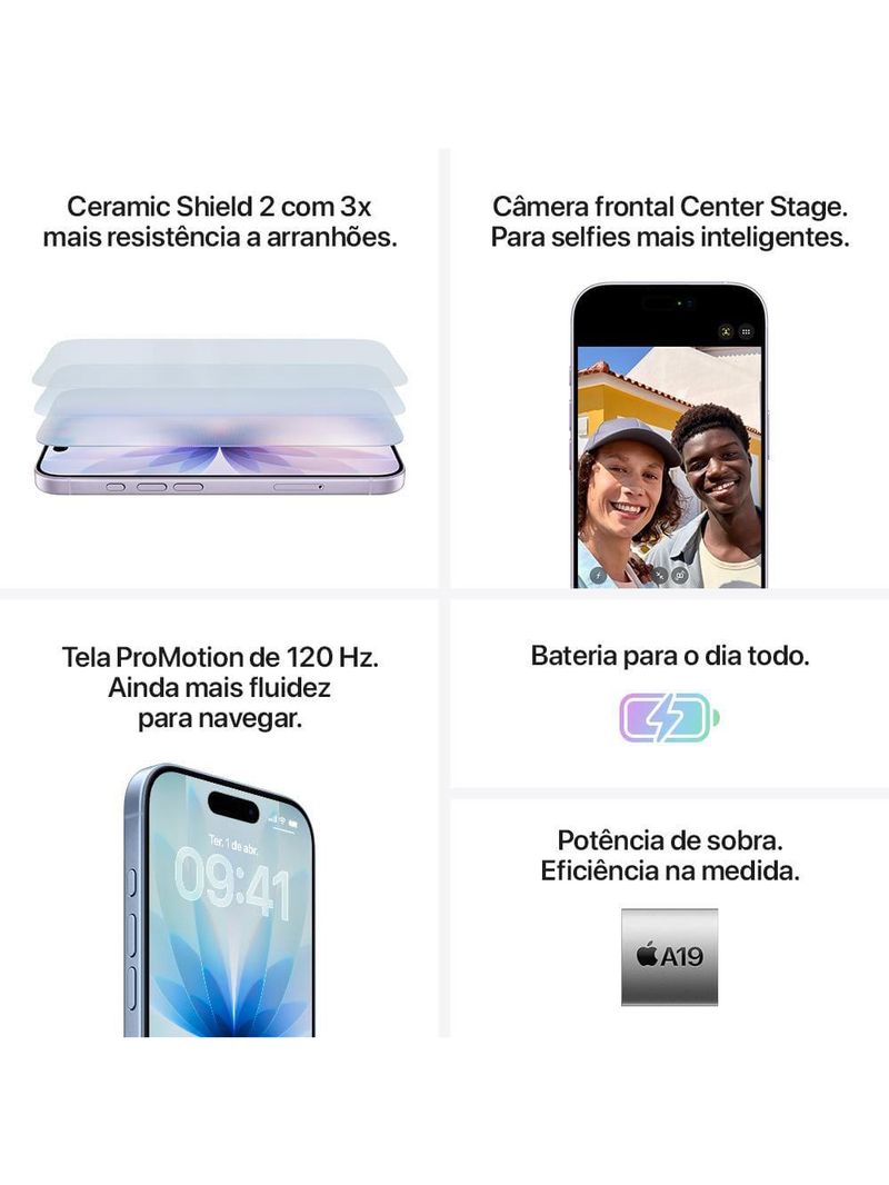 Apple iphone 17 256gb 6,3" 48mp branco