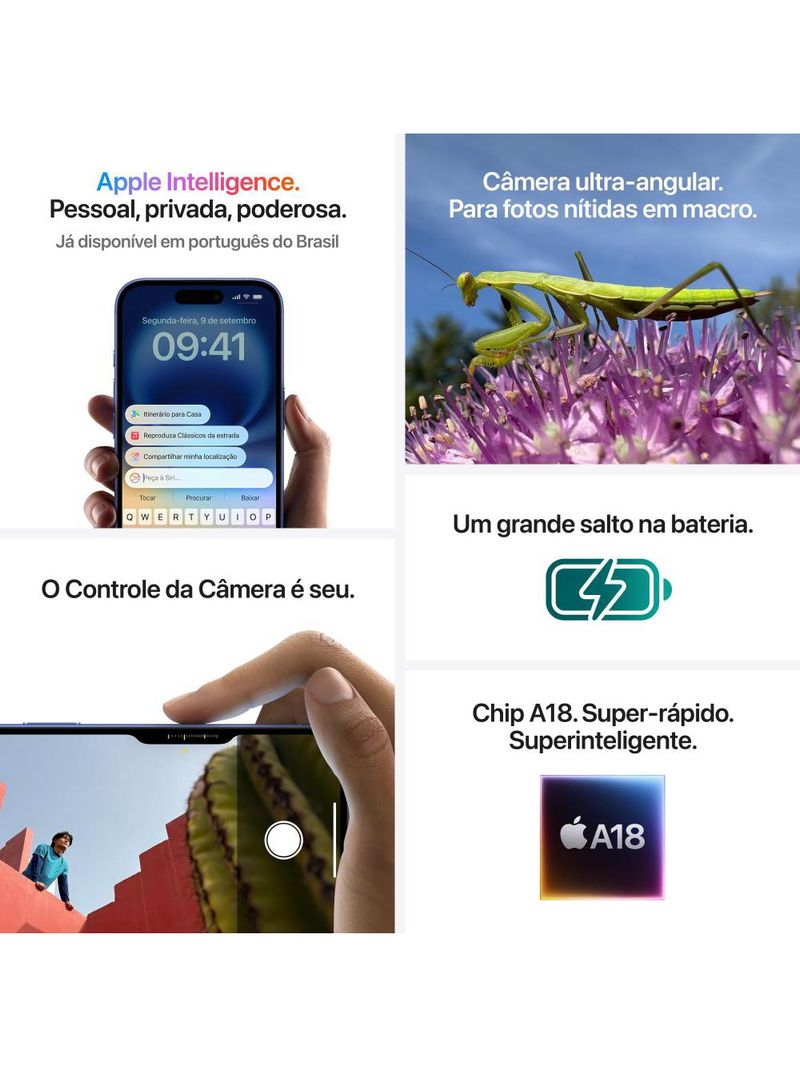 Apple iphone 16 128gb 6,1" 48mp verde