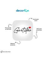 Luminária Box Gratidão Para Mesa Ou Parede Iluminação Indireta