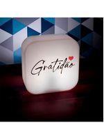 Luminária Box Gratidão Para Mesa Ou Parede Iluminação Indireta