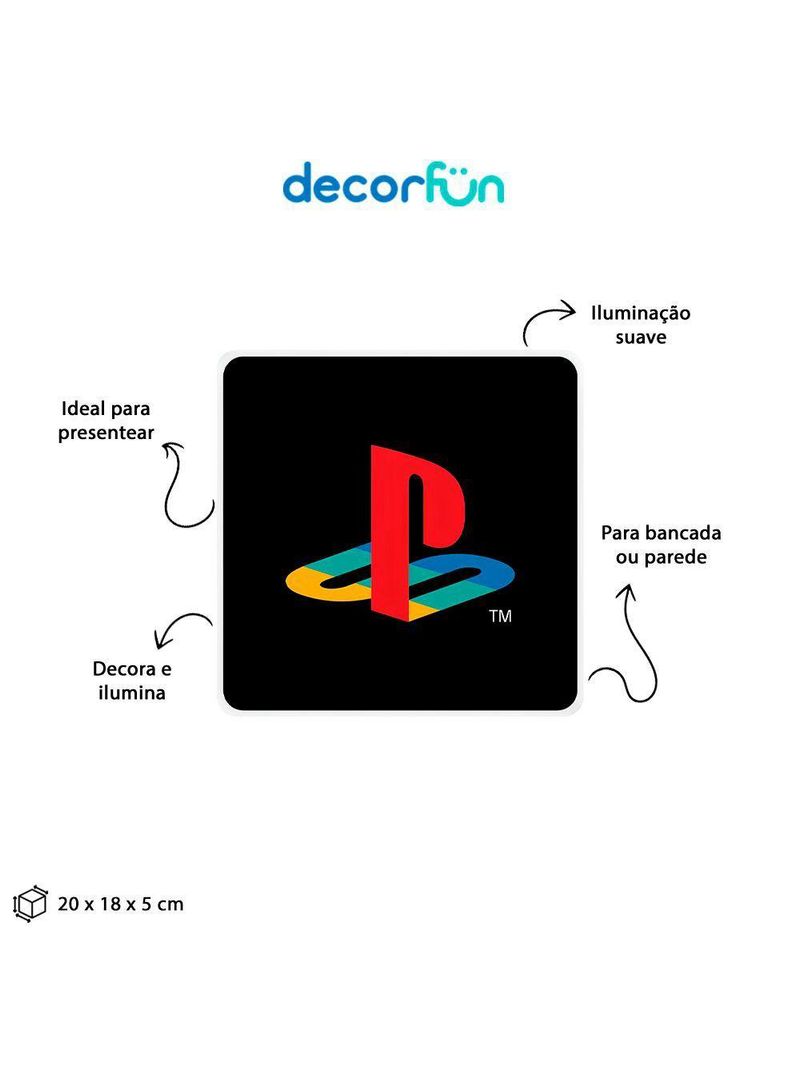 Luminária Box Slim Playstation Icon Usb