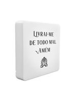 Luminária Box Slim Livrai-me Do Mal Usb