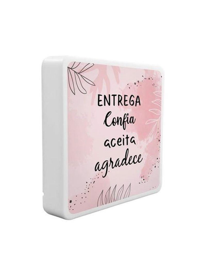 Luminária Box Slim Entrega Confia Aceita E Agradece Usb