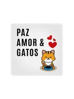 Luminária Box Slim Paz, Amor E Gato Usb