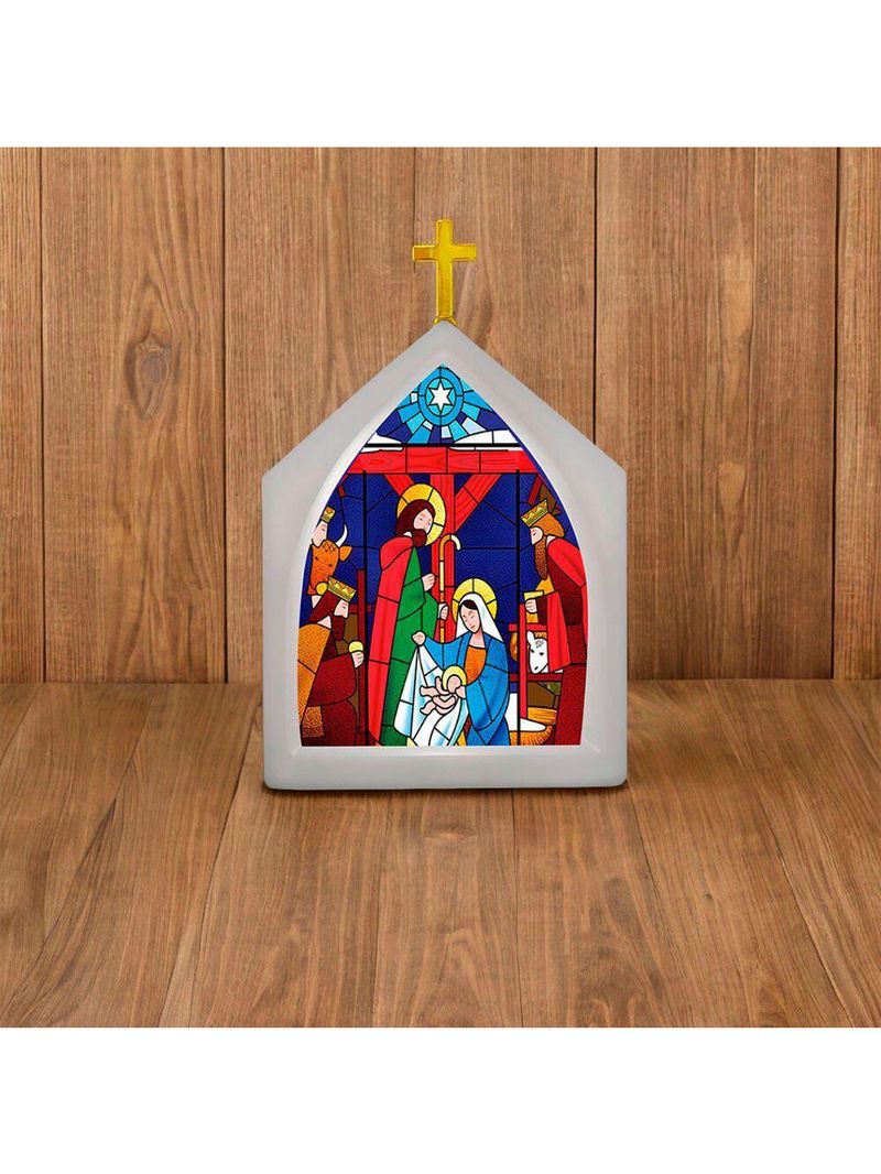Luminária Vitral Capela De Natal