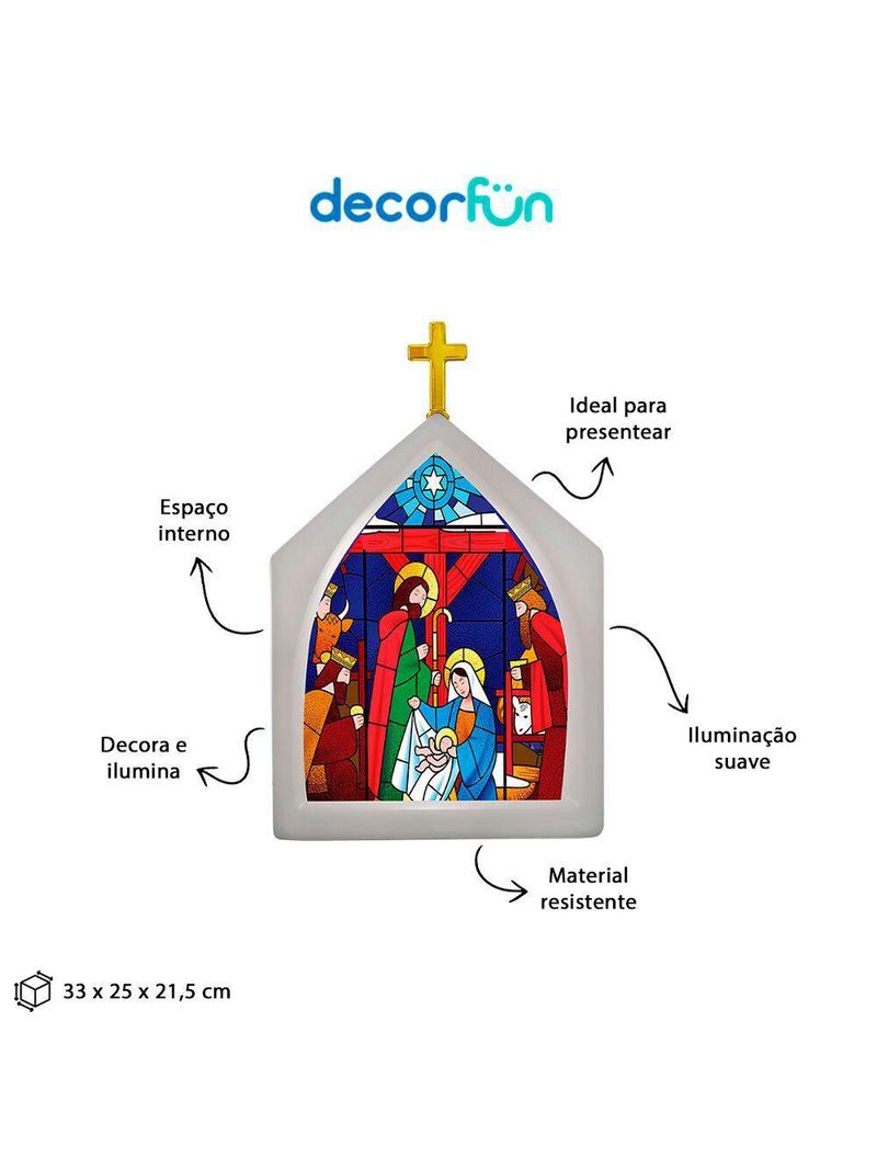 Luminária Vitral Capela De Natal