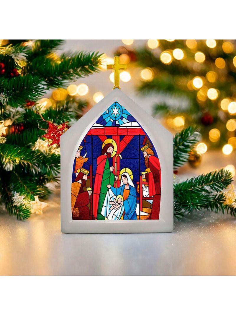 Luminária Vitral Capela De Natal