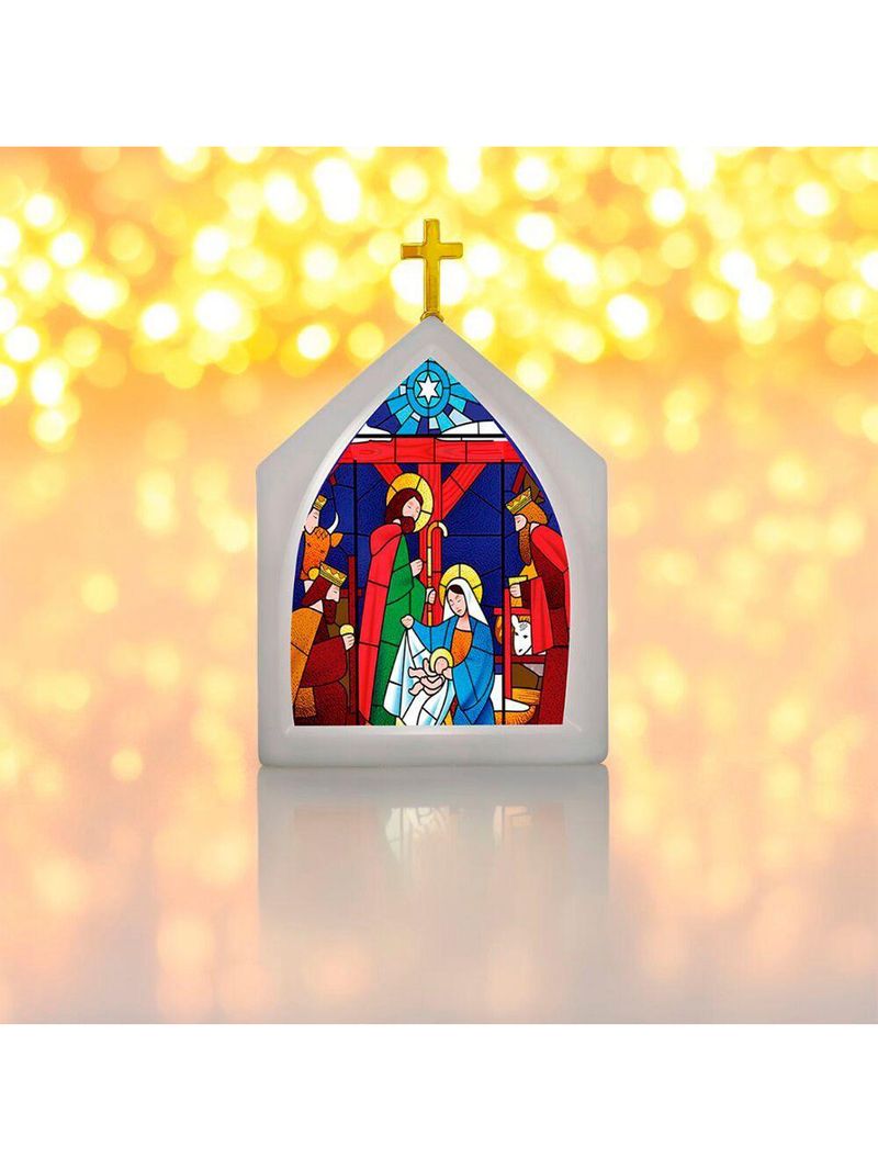 Luminária Vitral Capela De Natal