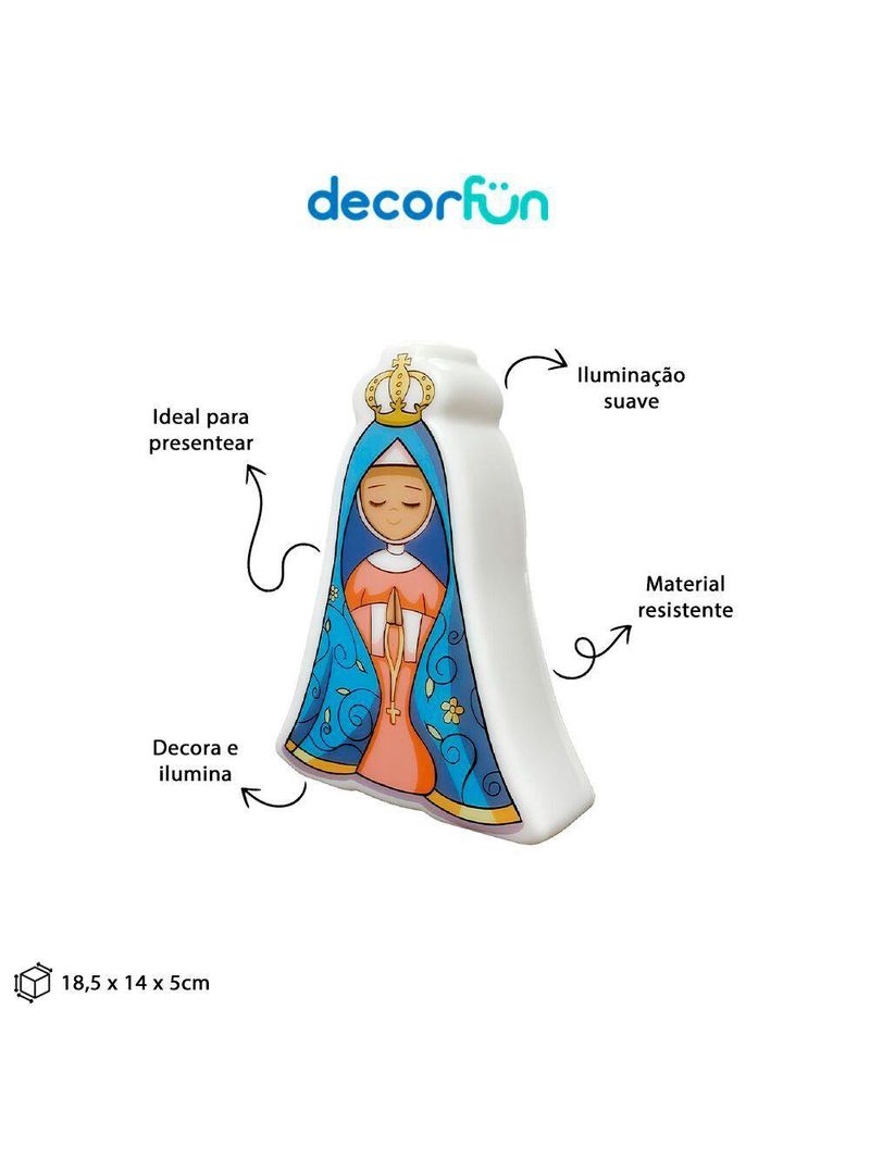 Luminária Nossa Senhora Aparecida Bivolt Decoração Oratório