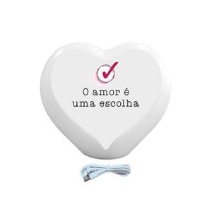 Luminária Coração O Amor é Uma Escolha Led Usb