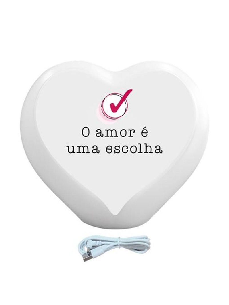 Luminária Coração O Amor é Uma Escolha Led Usb