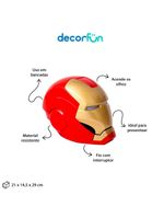 Luminária De Mesa Capacete Homem De Ferro Colorida Marvel Iron Man