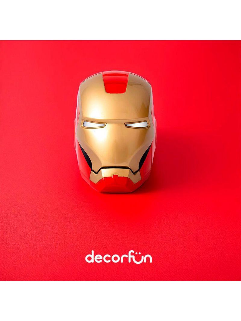 Luminária De Mesa Capacete Homem De Ferro Colorida Marvel Iron Man