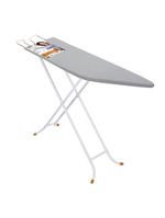 Tábua de passar roupa utimil ajustável com ponta e suporte para ferro – branco/cinza